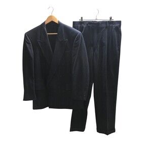 Joseph A Bank Suit Men's Size 42 Jacket 32 x 31 Pants Set Black 100% Pure Wool